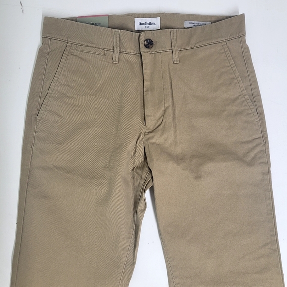 New! Men's Goodfellow Skinny Chino Pants Dark Khaki, Length 30 - Picture 2 of 12